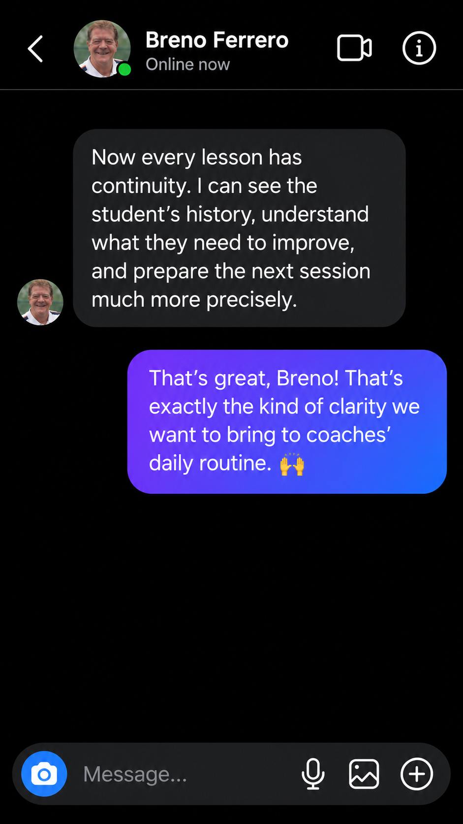 Conversation with Breno Ferrero about player progress