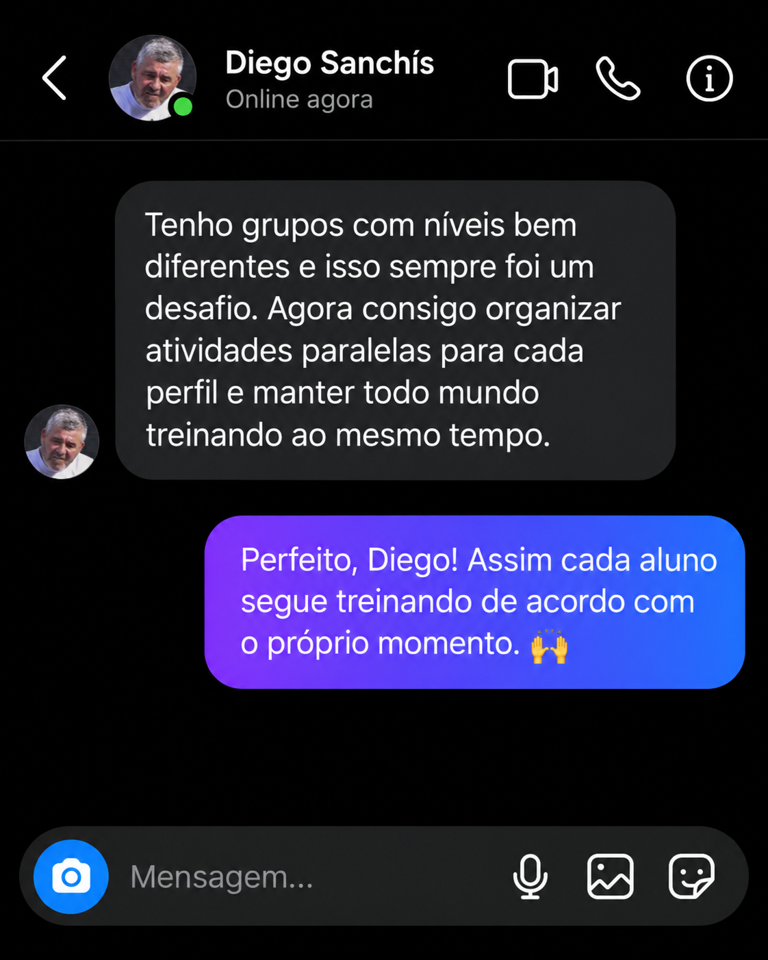 Conversa de Diego Sanchís sobre treinos personalizados